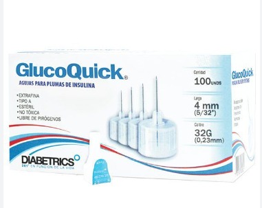 AGUJA PARA LAPICERO INSULINA 32GX4MM GLUCOQUICK