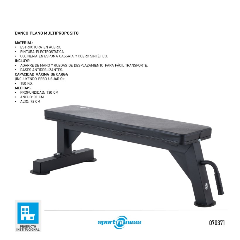 BANCO PLANO MULTIPROPÓSITO SPORT FITNESS