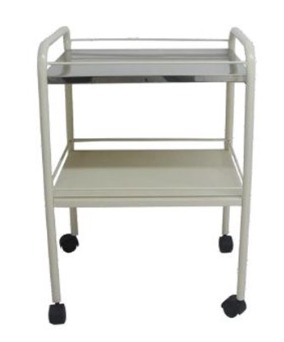 MESA (CARRO) CURACIONES (AUXILIAR) TIPO ESTANDAR, ACABADO EN PINTURA ELECTROSTATICA 55X45X80CMS