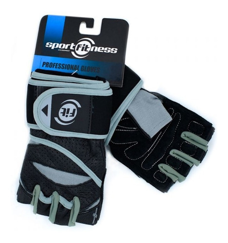 GUANTE DE GIMNASIO UNISEX SPORT FITNESS T:M NEGRO Y GRIS