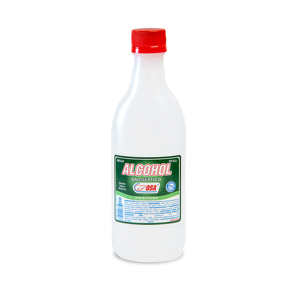 ALCOHOL AL 70° 345ML BOTELLA PLASTICA