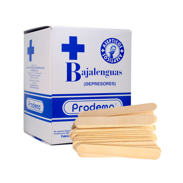 BAJA LENGUAS EN MADERA PAQUETE X20