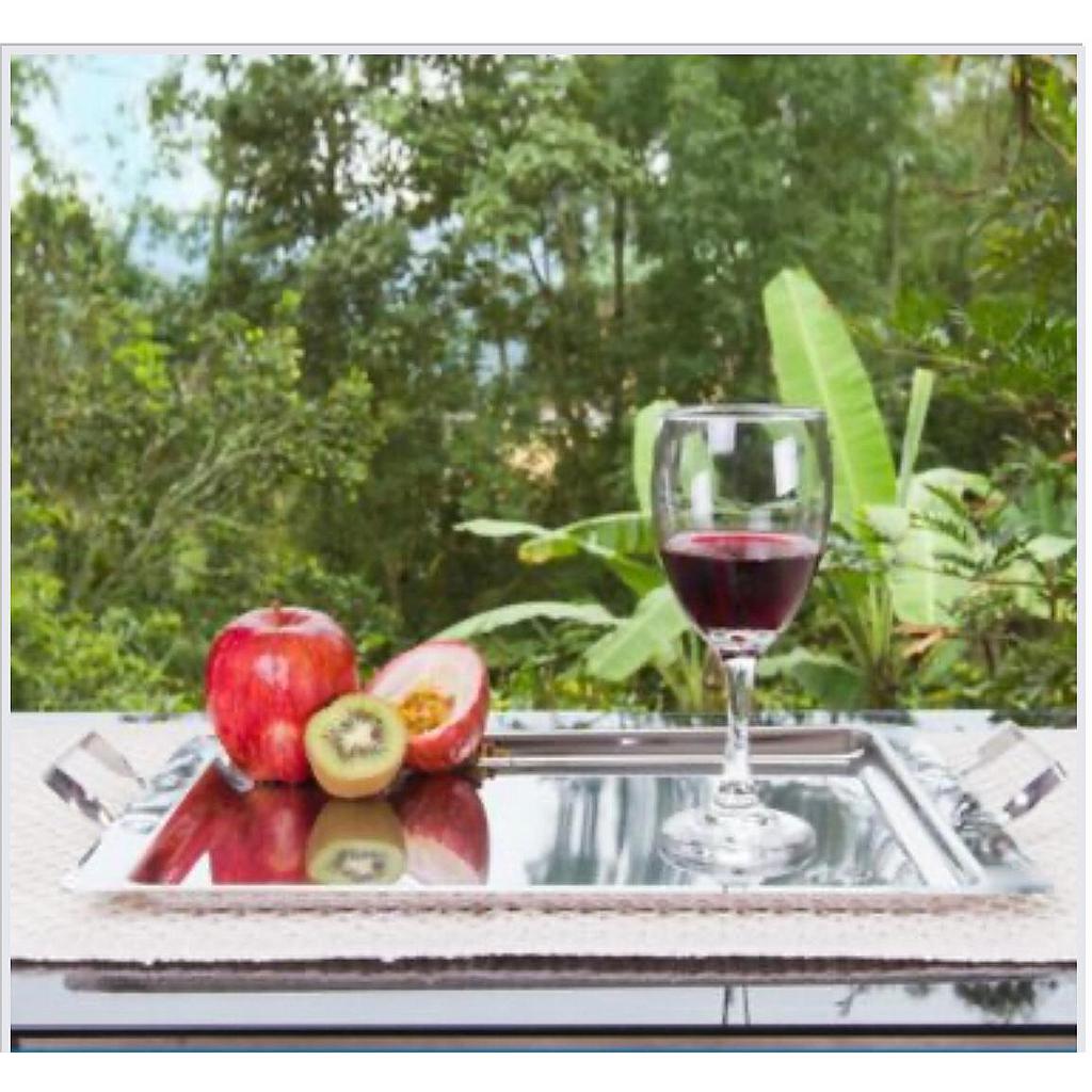 Bandeja española asa 38 x 27 cm acero inoxidable Incametal