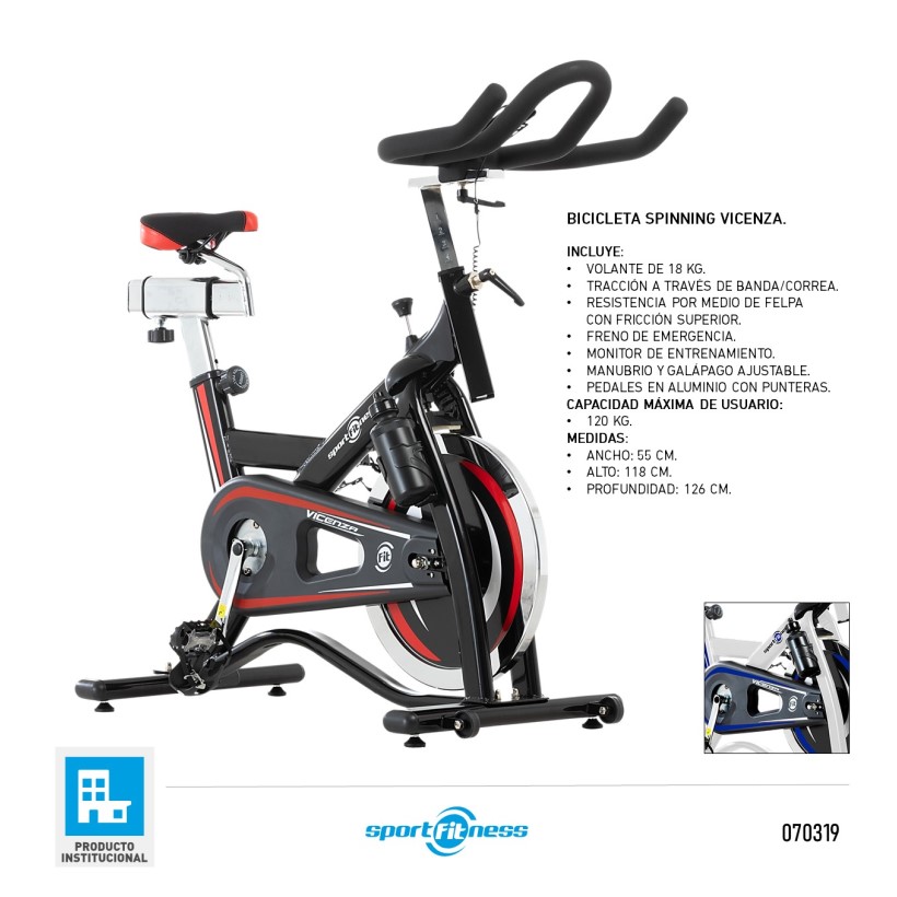 BICICLETA SPINNING VICENZA P30100 SPORT