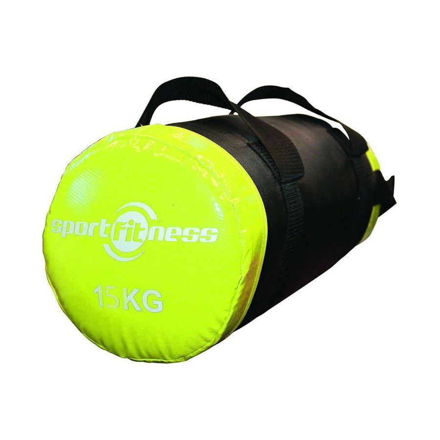 BOLSA DE PODER 15KG NEGRO/AMARILLO SPORT FITNESS