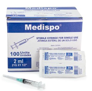 JERINGA 2ML AGUJA 21G X 1 1/2" CAJA X 100 MEDISPO PROTEX