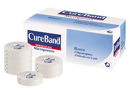 [7702136643177] MICROPORE BLANCO X 1" CURE BAND CX 12 ROLLOS