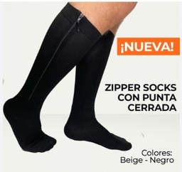 [7707670403720] COMPRESION MEDIA 15-20 RODILLA PUNTERA CON CIERRE, NEGRO T:M MEDI VARIC