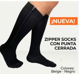 [7707670403270] COMPRESION MEDIA 15-20 RODILLA PUNTERA CON CIERRE, NEGRO T:XL MEDI VARIC