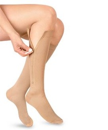 [7707670402679] COMPRESION MEDIA 15-20 RODILLA PUNTERA CON CIERRE, BEIGE T:XL MEDI VARIC