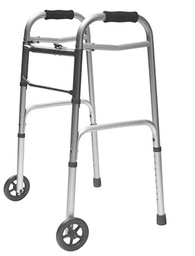[KP153-AL-19] CAMINADOR CON RUEDAS 5" EN ALUMINIO ANODIZADO COLOR GRIS