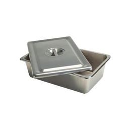 [01001984] CUBETA CON TAPA EN ACERO INOXIDABLE 23 X 12 X 4 CMS
